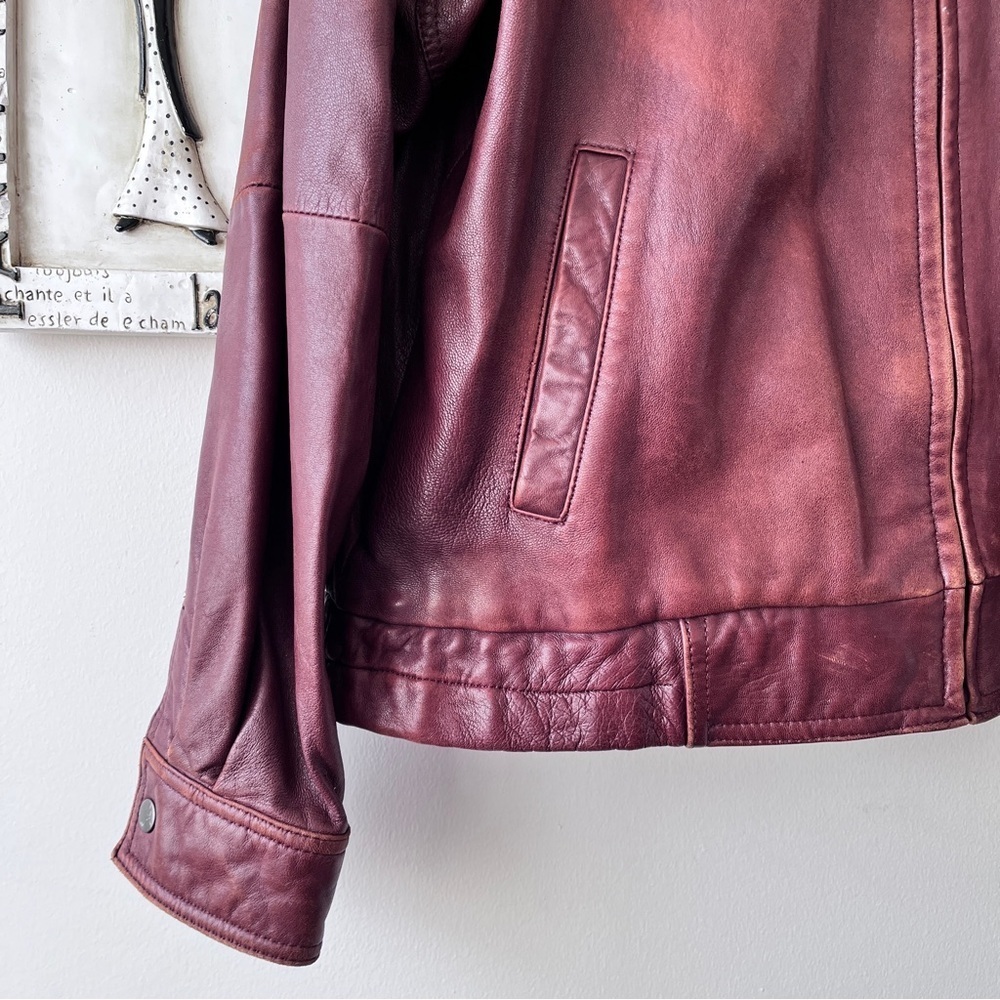 Vintage Members Only By Europe Craft Brown Leather Men’s Bomber Jacket Size 44 L - Picture 3 of 16